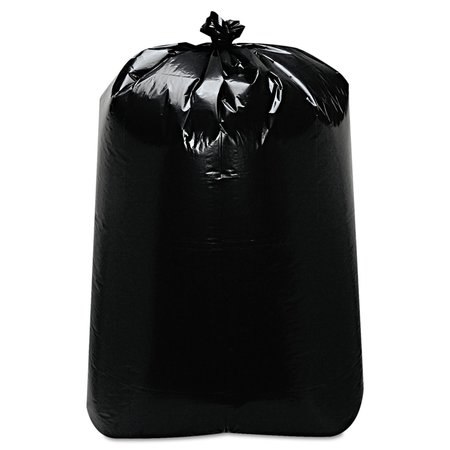 TRINITY PLASTICS 60 gal Trash Bags, 22 in x 58 in, Extra Heavy-Duty, 1.7 mil, Black, 100 PK 100482